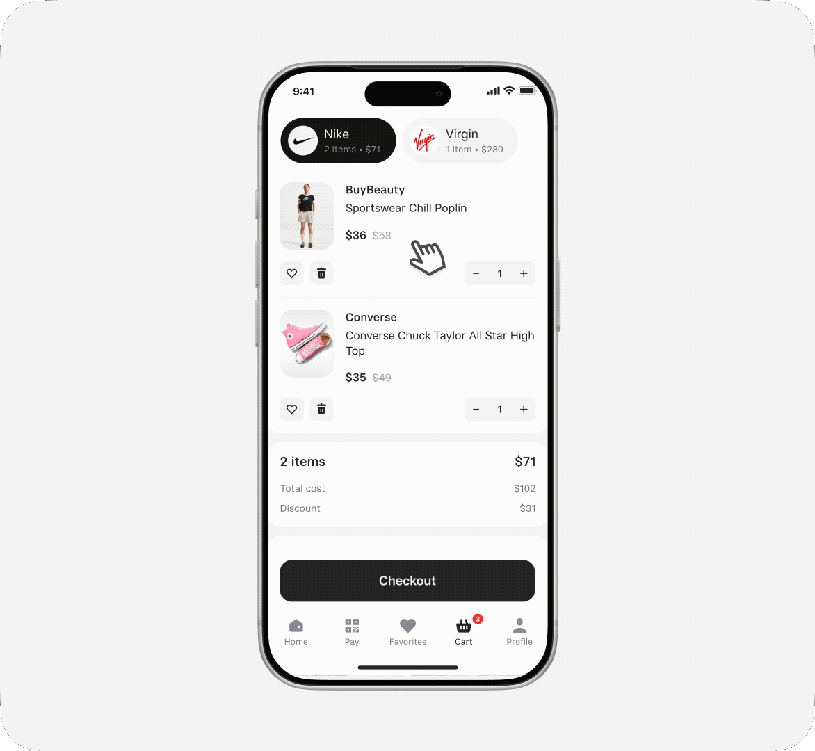 Animation of the tabs option